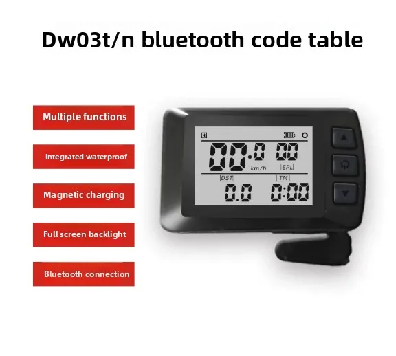 DW03T BTC02 Wireless Ebike Display LCD Computer with Lithium Battery for Electric Bike Conversion Kit