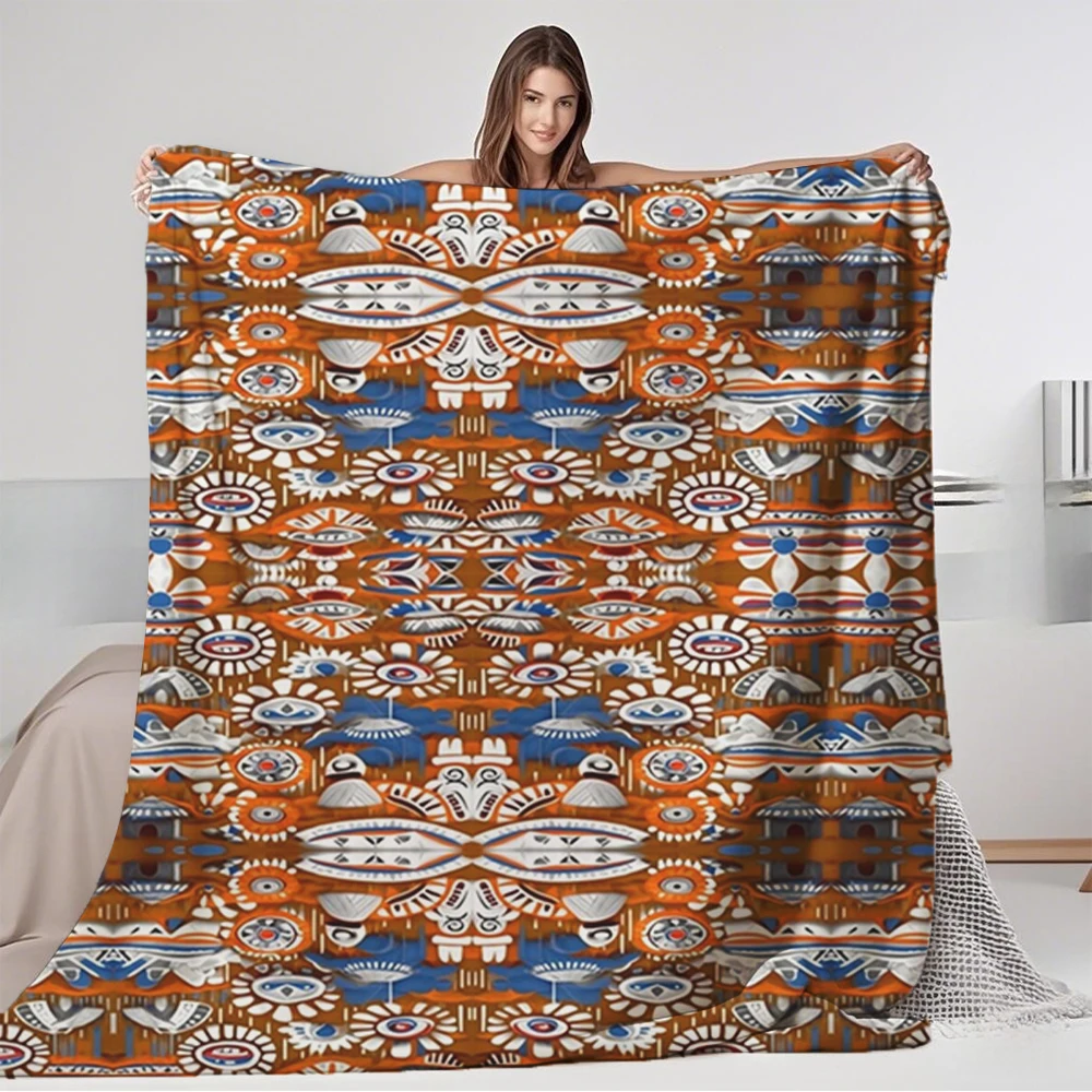 

Flannel Bed Blanket Ethnic Mix Japanese Zen Design Weighted Blanket Travel Blanket Hypoallergenic Eco-friendly Blankets