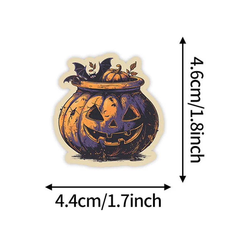 50 قطعة هالوين مرعبة اليقطين العنكبوت الكتابة على الجدران ملصقات الإبداعية الديكور حقيبة سكيت كوب ماء الشارات اللعب هدية