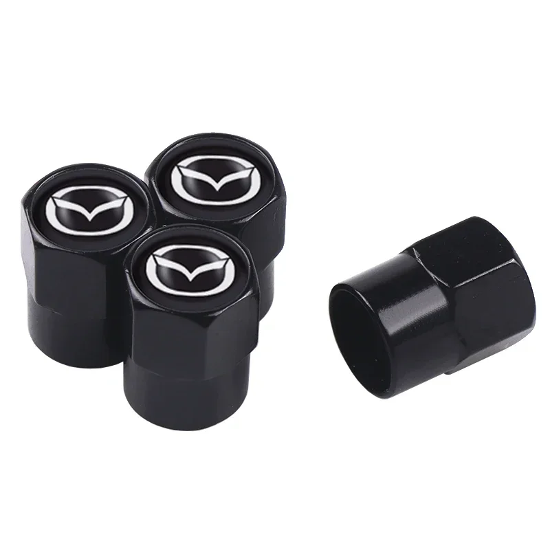 4pcs Car Wheel Tire Valve Caps Stem Case With Logo Auto Styling For Mazda 2 3 6 5 Axela Atenza CX 5 CX3 323 Emblems Accessories
