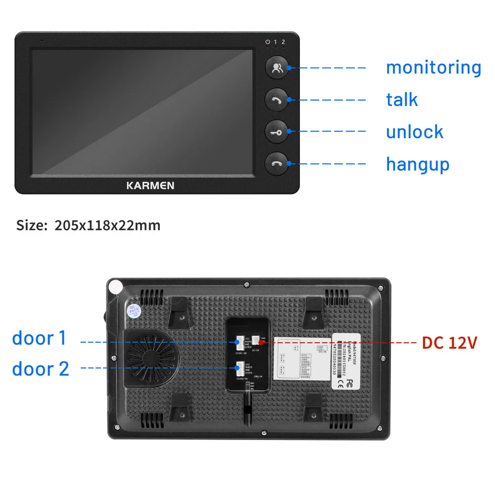 KARMEN Wired Video Intercom System for Apartment Outdoor Door Phone Street Call Panel RFID Doorbell Support Electronic Lock