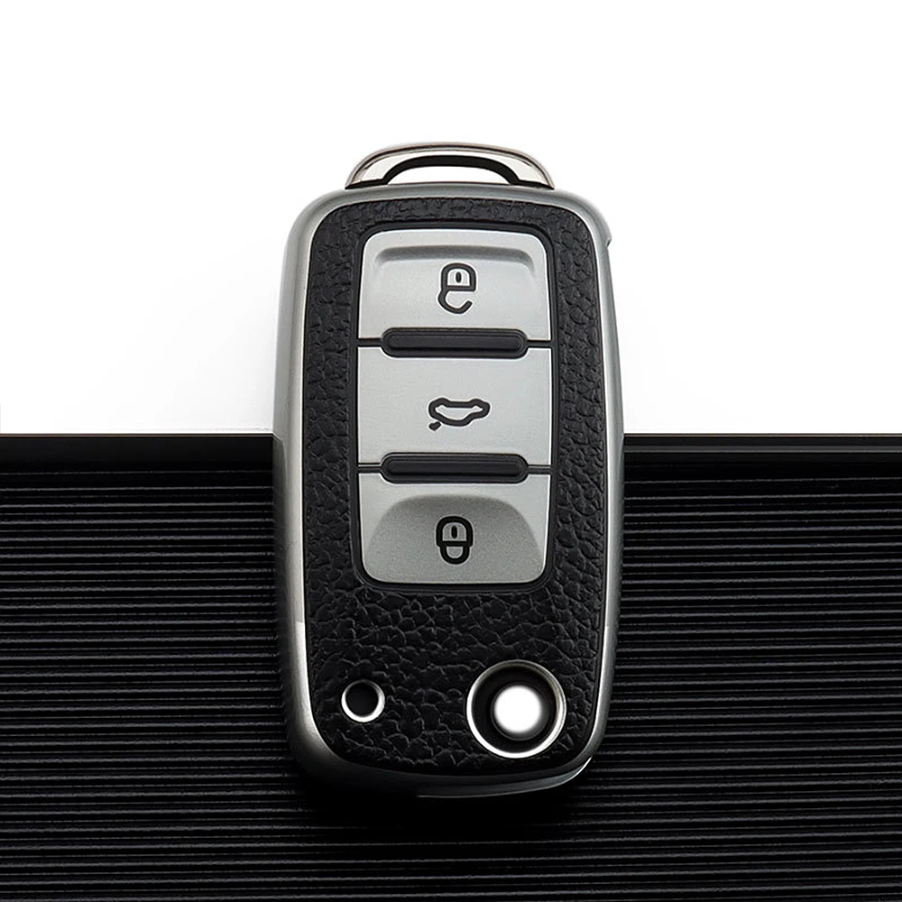 TPU Leather Car Key Case Keys Cover Protection Shell Bag for VW Volkswagen Polo Tiguan Passat Golf Jetta Lavida Skoda Octavia