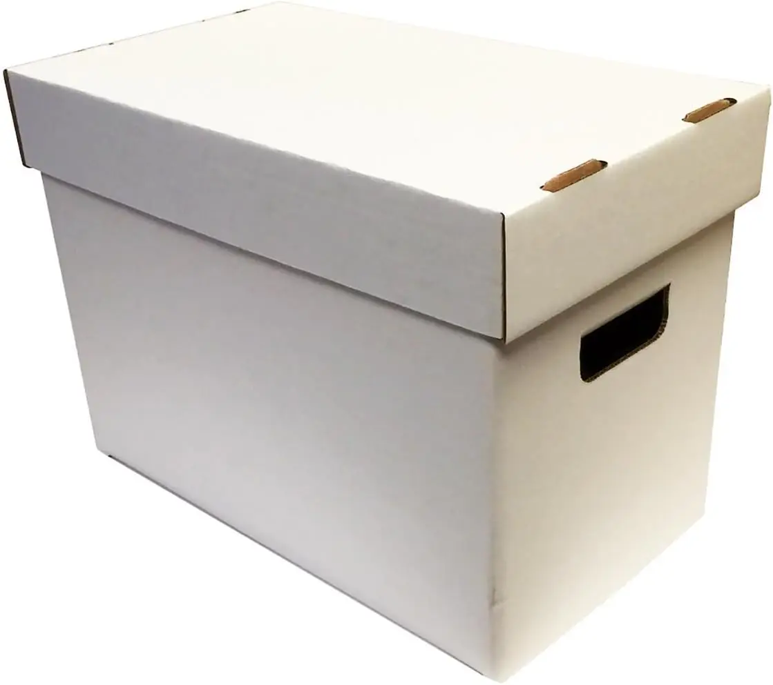 

Storage Boxes with Lids for Magazine, File, and Document Organization - Heavy Duty 200 lb Test Cardboard Boxes - Made in