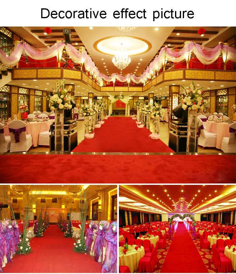 Travel Red Carpet Wedding Carpet Disposable Red Carpet Exhibition Carpet Wholesale Corridor Stairs Pad  1.0mm.