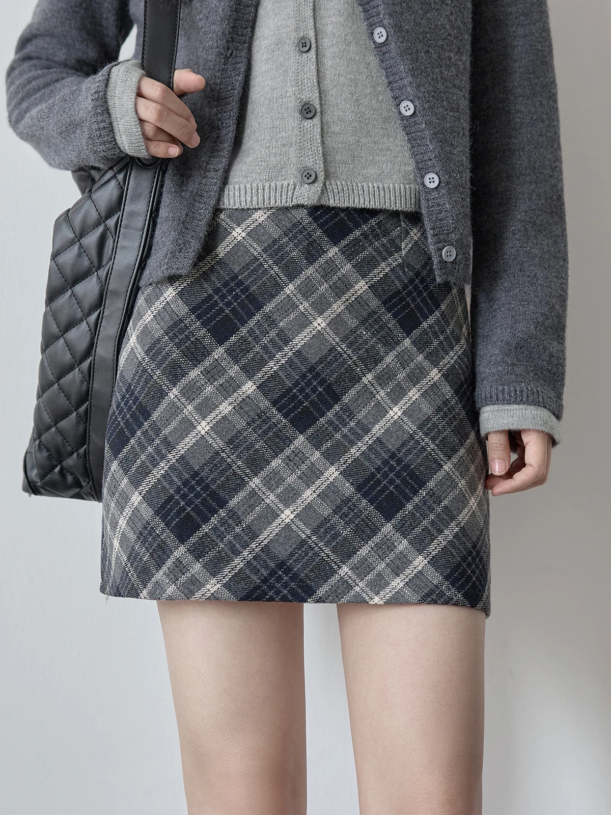 

Юбка А-силуэта с высокой талией, женская, из шерсти, весна 2026, новая, универсальная, для офиса, антистатическая