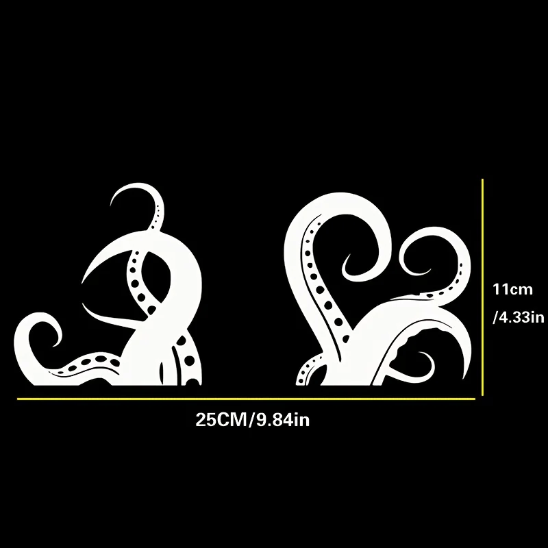 1 pegatina de vinilo divertida con forma de tentáculo de pulpo para ventana, parachoques, casco de motocicleta, decoración