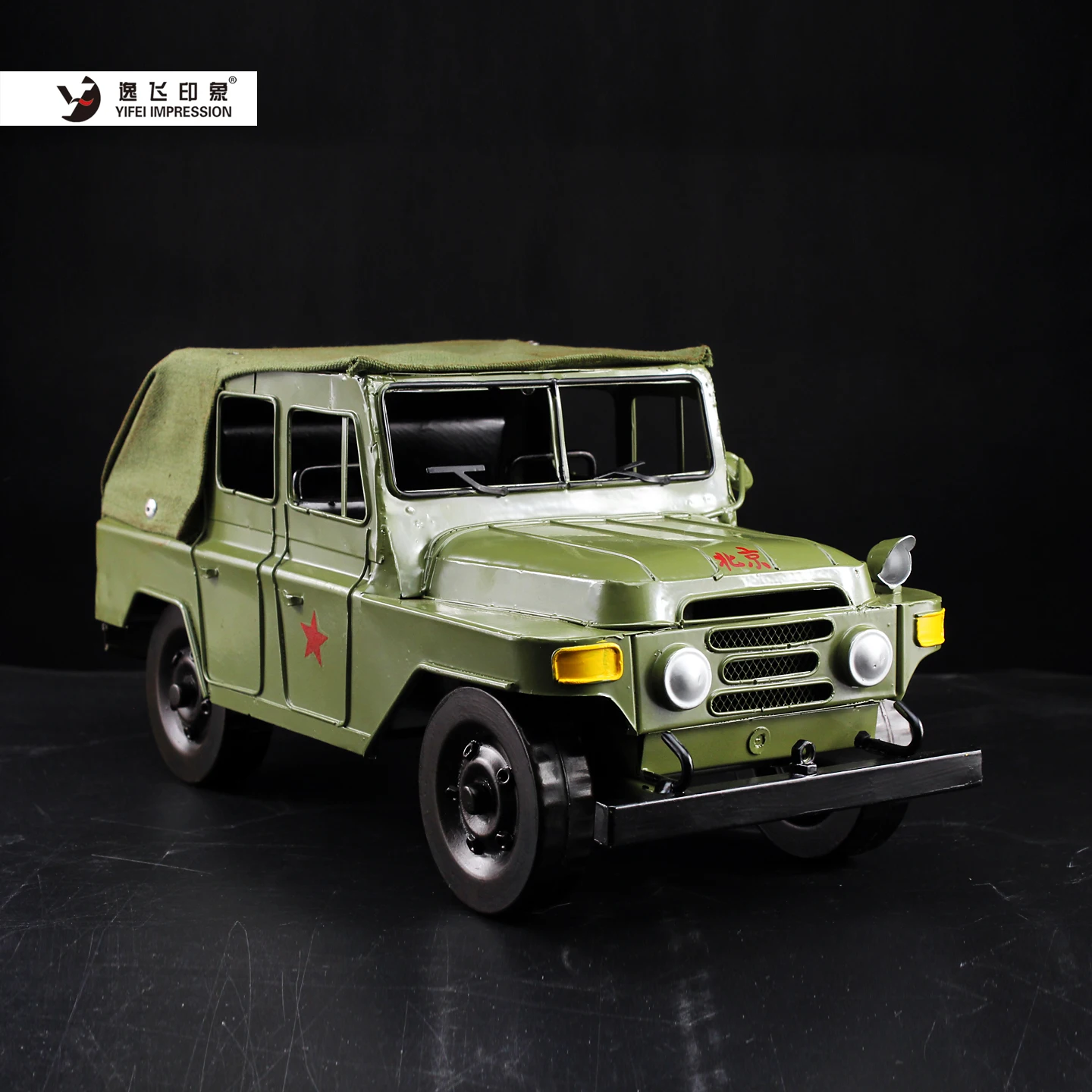 

Handmade Green Army Truck Model Decor Vintage Iron Vehicle Figurine For Home Office Desk Shelf Decor Collectible Gift