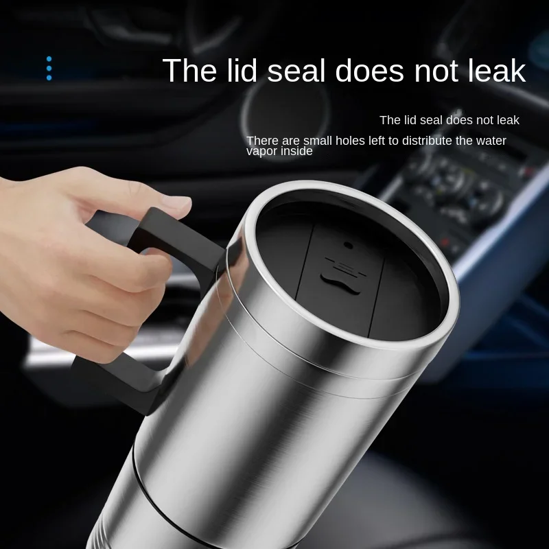 New Car Heating Cup Car Heating Insulation Cup 12/24V Electric Heating Cup Stainless Steel Inner Heating Pot Cup Lightweight