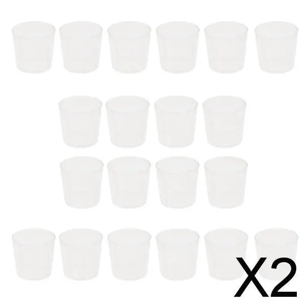 2X 20pcs 20ml Plastic Mini Lab Cylinder Measuring Cup with Scale for Reptile