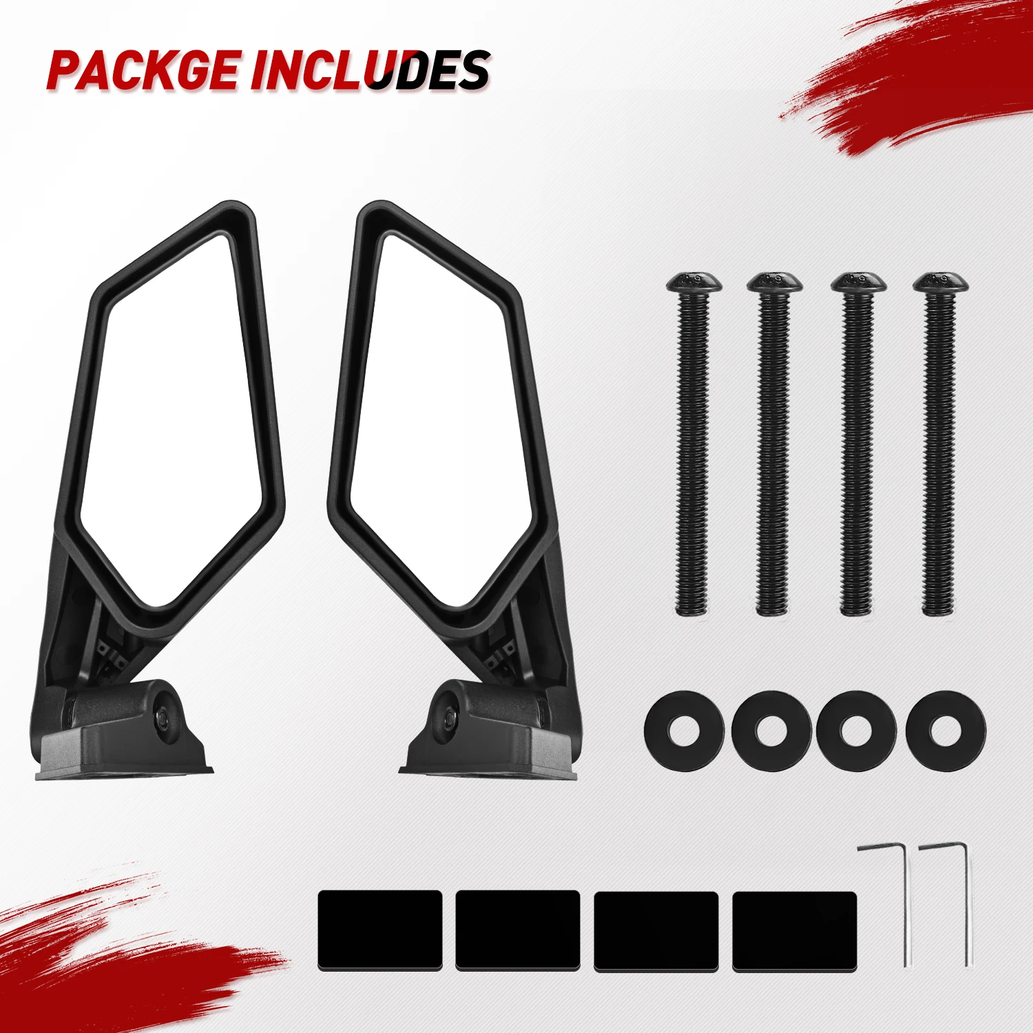 Frokom X3 Side Mirrors - 2017 2018 2019 2020 2021 2022 2023 Can Am Maverick X3 Max X RS/DS/MR/Turbo/R/RR, Adjustable & Break Away Design - view 2