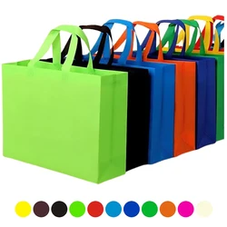 Portable Non-woven Shopping Bag Solid Color Large Capacity Gift Bag Foldable Travel Storage Environmentally Friendly Bag Handbag