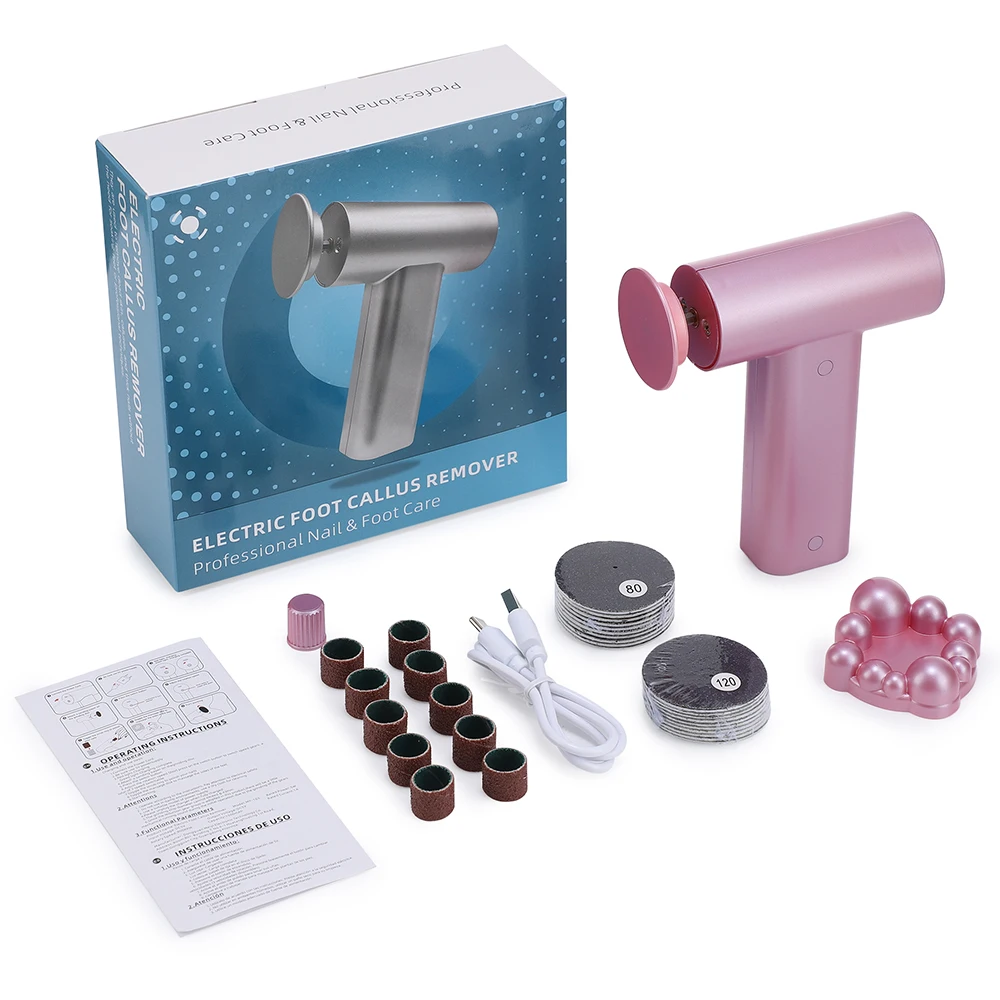 مطحنة قدم كهربائية بثلاث سرعات، مسامير القدم، إزالة مسامير القدم الميت والرطب والجاف القابلة لإعادة الشحن