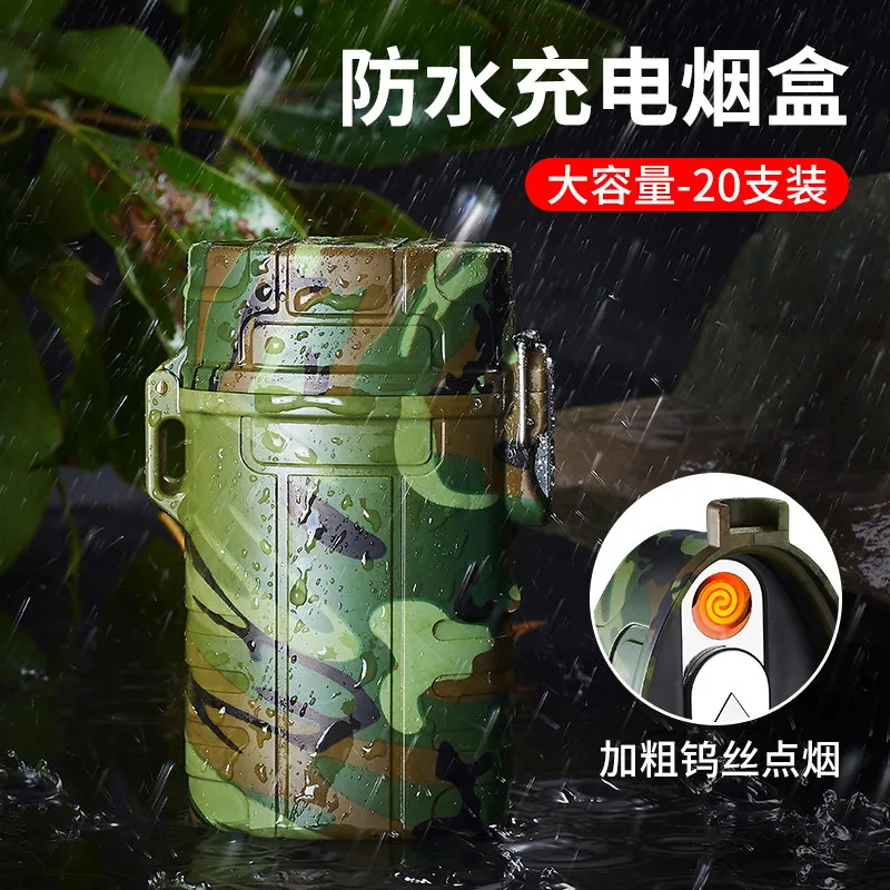 

Портативная перезаряжаемая зажигалка-портсигар, электронная зажигалка для сигарет, герметичная водонепроницаемая зажигалка