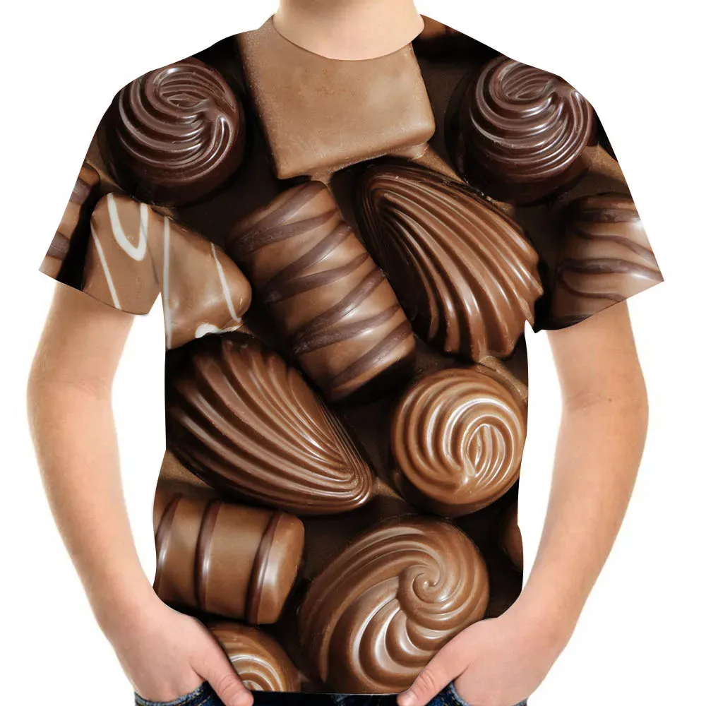Children's Clothing T-Shirt for Girls Short Sleeve Boy Child Tee Tops Colorful Candy 3D Print Casual O-Neck Kids Summer Clothes view 6