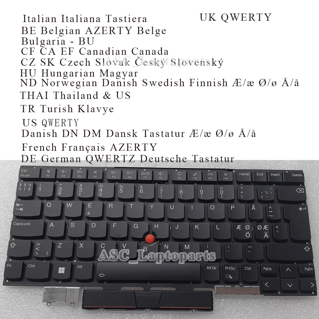 Belgian Canadian Czech Hungarian Danish Nordic Thai French GR UK US Keyboard for Lenovo Thinkpad X1 Carbon 9th Gen 2021 BACKLIT