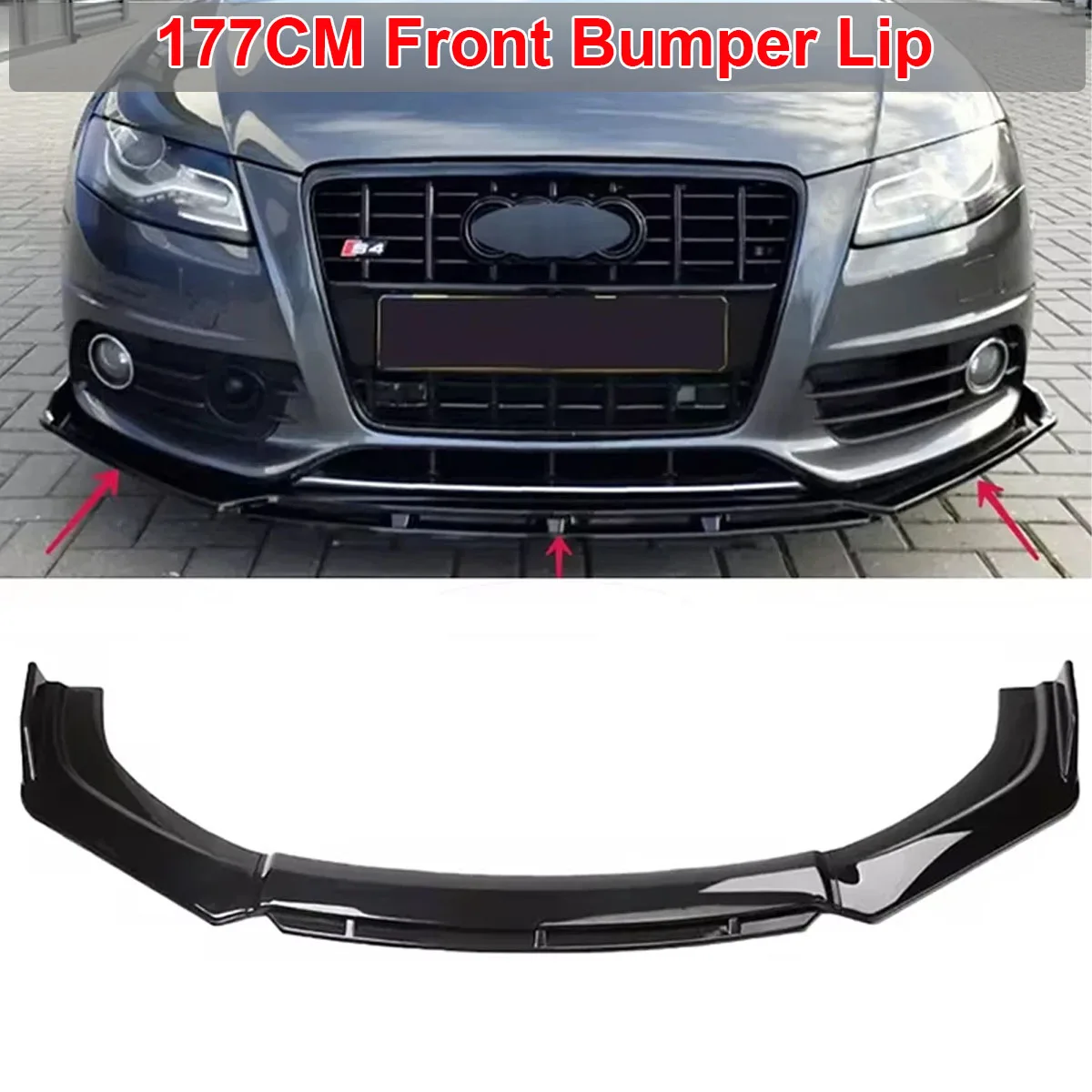 For Audi A4 S4 A6 S6 Wagon Awant B6 B7 B8 Front Bumper Lip Spoiler Side Splitter Deflector Body Kit Guard Car Tuning Accessories