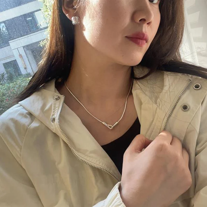 New 925 Sterling Silver Necklace 18inch Simple Hook Choker Snake Bones Accessories Men's & Women's Fine Jewelry Party Gift