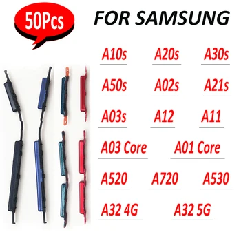 50pcs, כוח צד לחצן מפתח עבור Samsung a50s a720 a520 a230a12 a32 4g a32 5g a21 a11 a03s a03 ליבה a01 ליבה a01 ליבה a01 ליבה a01
