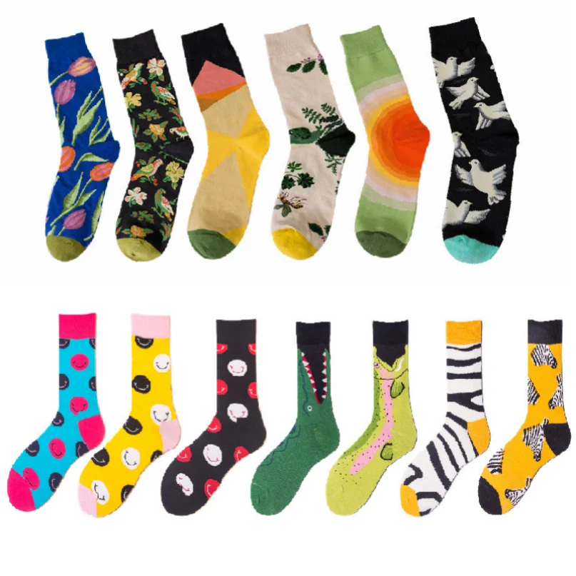 

Frog Sock Women Funny Cotton Happy Striped Male Printed Casual Floral Female Ladies Socks Mens Smile Face Cute Sports Gift