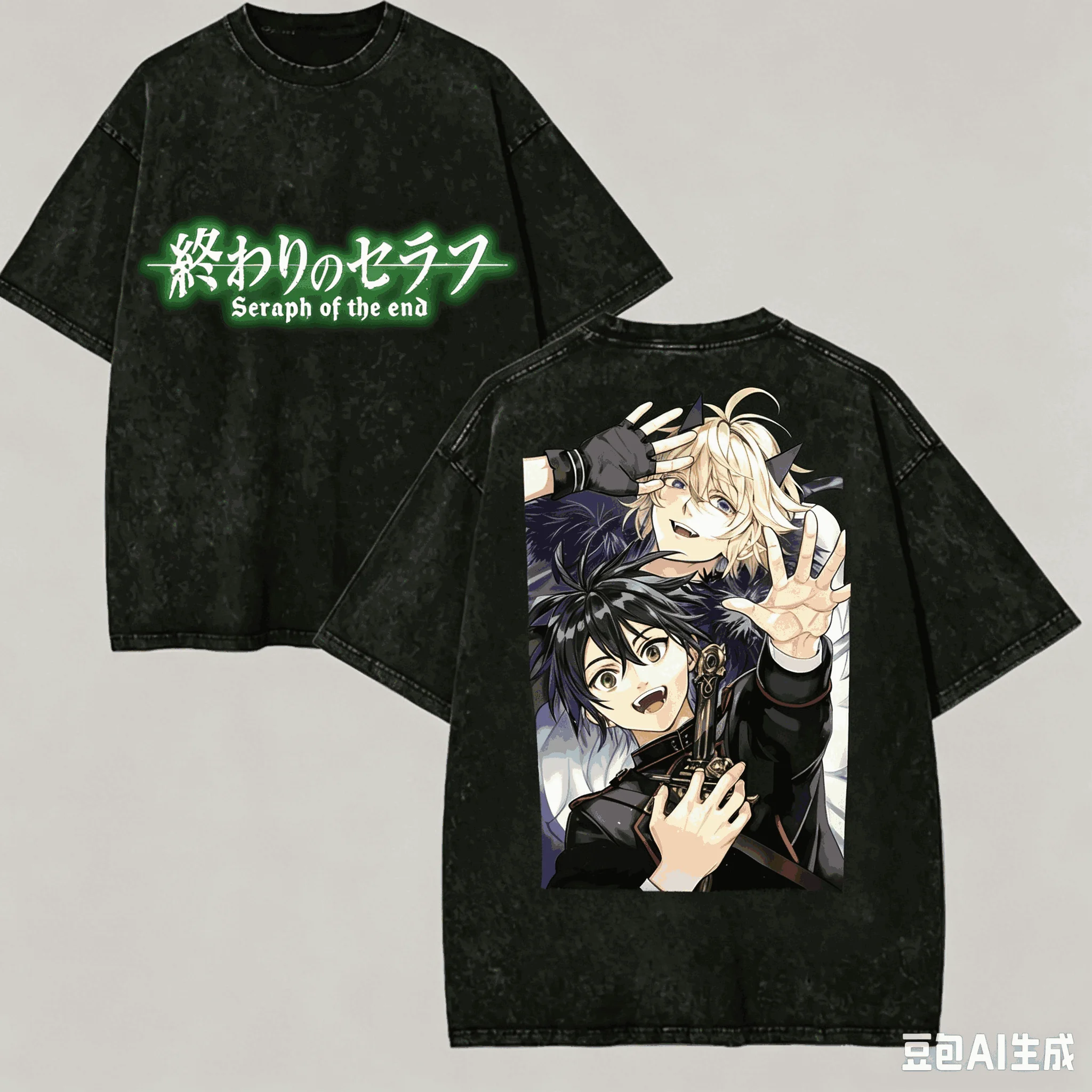 Seraph of the End Washed T-shirt Anime Lover Harajuku New Model Oversized Unisex high quality Vintage Loose Couples Breathable
