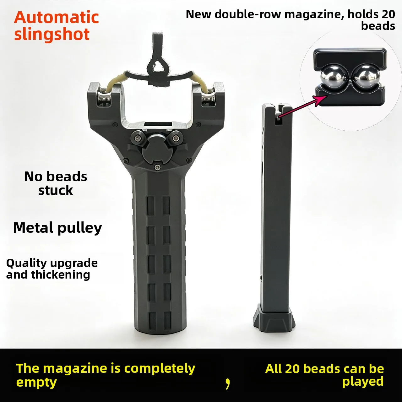 2026 New Automatic Ball-Pulling Bow 2 Row Magazine Genuine Magnetic Attachment Bow Double Card Magazine Competitive Outdoor Toy