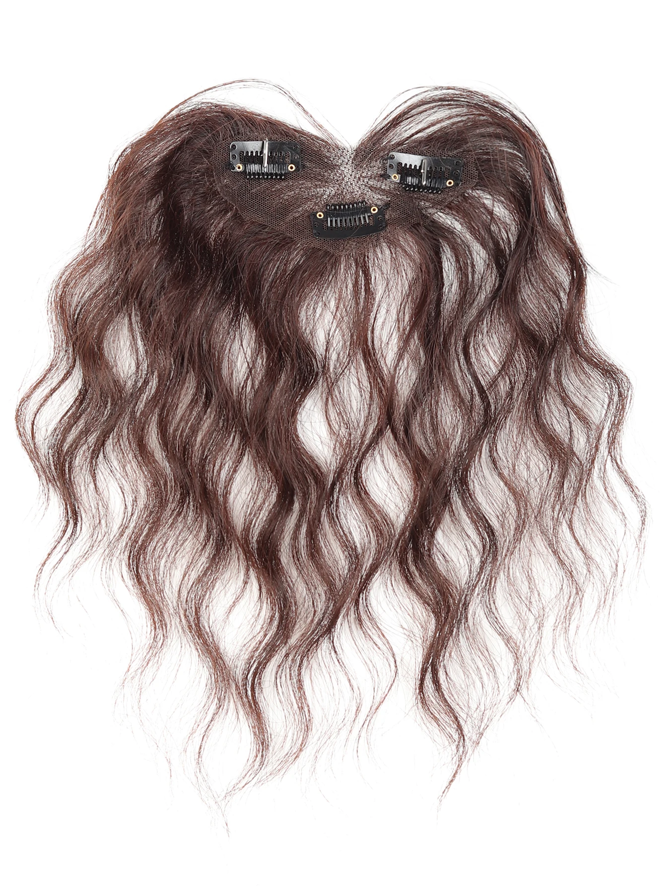 LM Synthetic Thin Bangs Curly Hair Replacement Block Female Head Fluffy Hair Volume Cover Hairline Fetal Hair Curly Bangs Wig