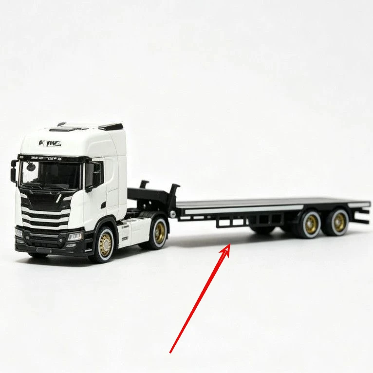 Flatbed Trailer for1/64Wen NanFeng Scania RC Container Truck Drift Car Carrier Trailer Upgrade Accessories Tractor Not Included