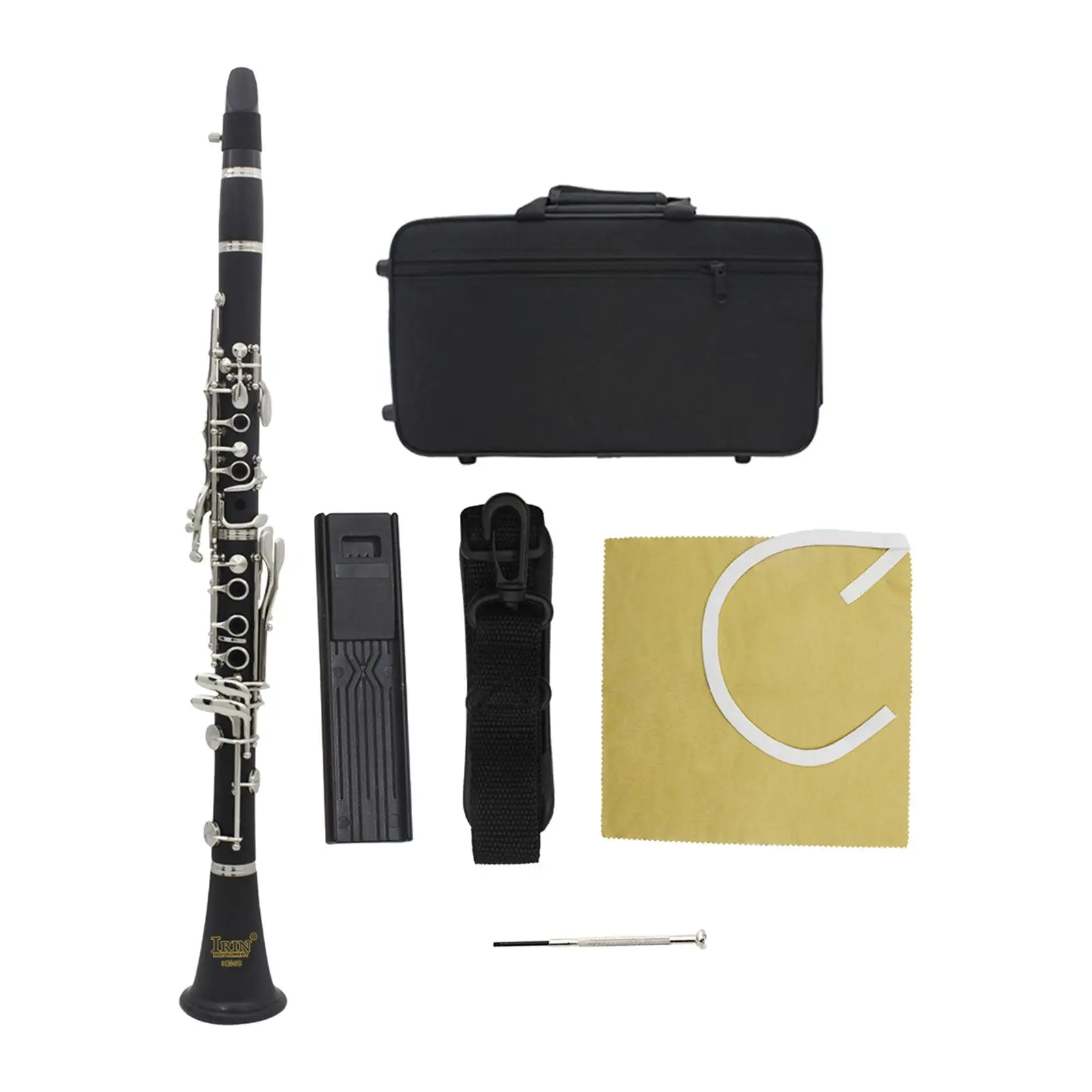 B Flat Clarinet with Strap Bakelite Tube for Professionals Beginners Holiday