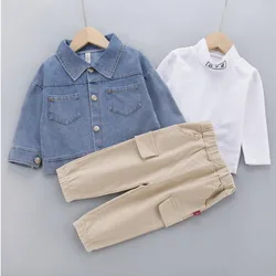 Autumn Fashion Baby Clothes Set Children Boys Jacket T-Shirt Pants 3Pcs/Set Kids Girl Clothing Toddler Costume Infant Tracksuits