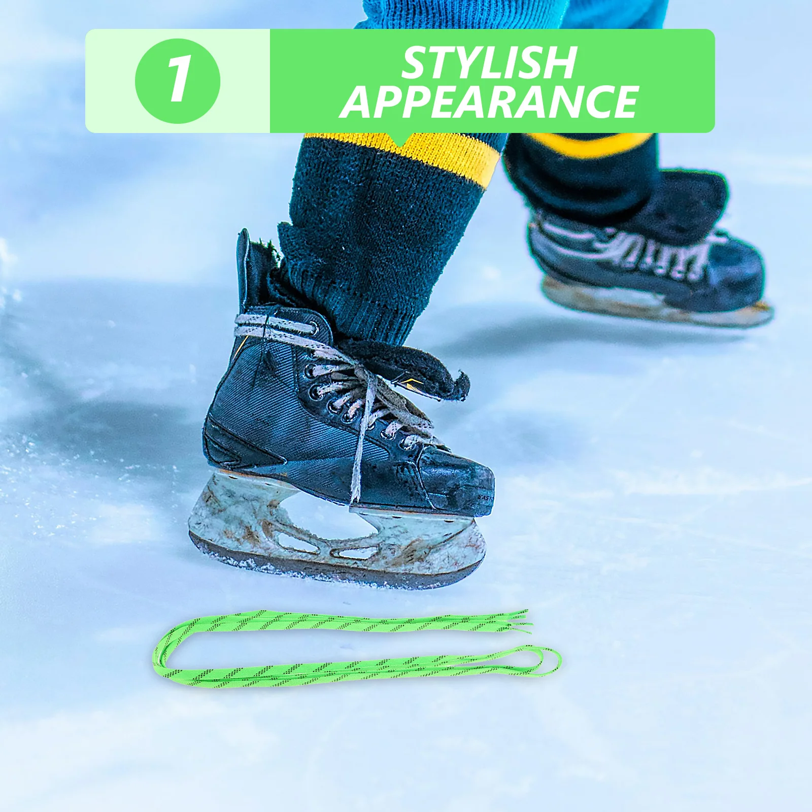 

1 Pair Waxed Hockey Laces Durable Anti-Slip For Ice Skates Figure Skating Roller Skates Ski Boots Replacement