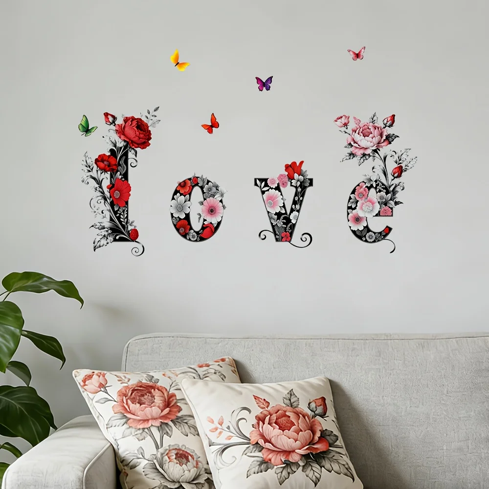1 Piece of Italian Red Rose Decorative Wall Sticker, Perfect for Bedroom and Wedding Decorations, Perfect Holiday Gift, Wedding, Proposal, and Love Confession Gift