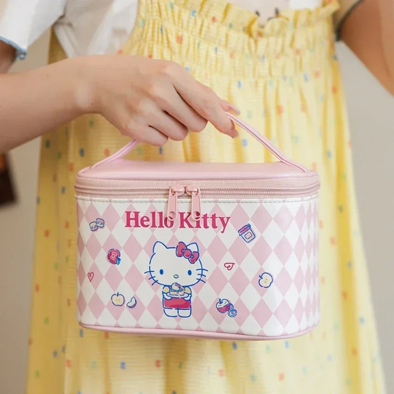 Sanrio Hello Kitty Cosmetic Bag Kuromi Cinnamoroll My Melody Pencil Case Coin Purse Makeup Bags Toy Girls Gifts Anime Backpack