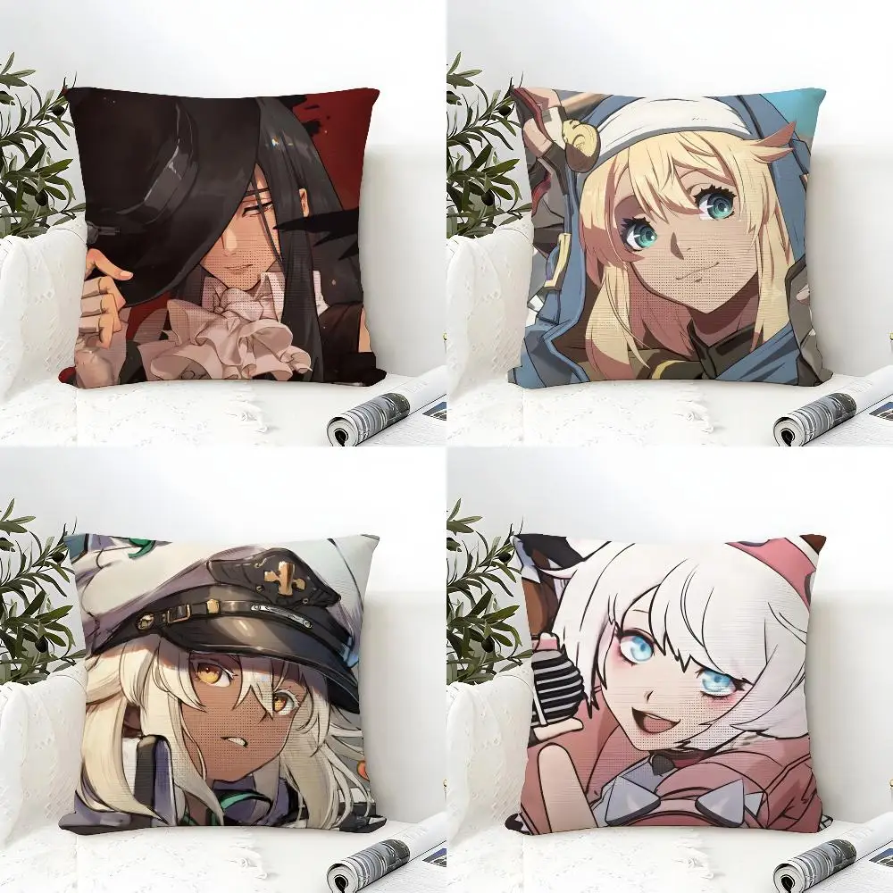 Video Game G-Guilty Gear Cushion Cover Organic Linen Square Pillow Case Durable Non-Allergenic And Kind To Skin