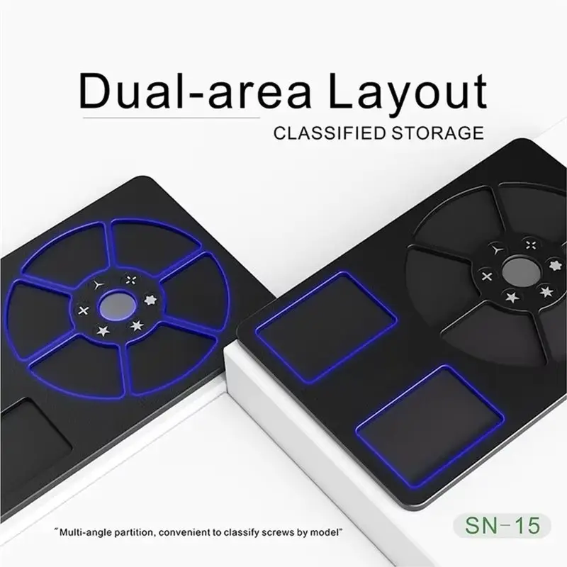 WCS-SN-15 Magnetic Screw Storage Plate For Mobile Phone Aluminum Alloy Small Parts Organizer Multi-Grid Screw Sorting Tray
