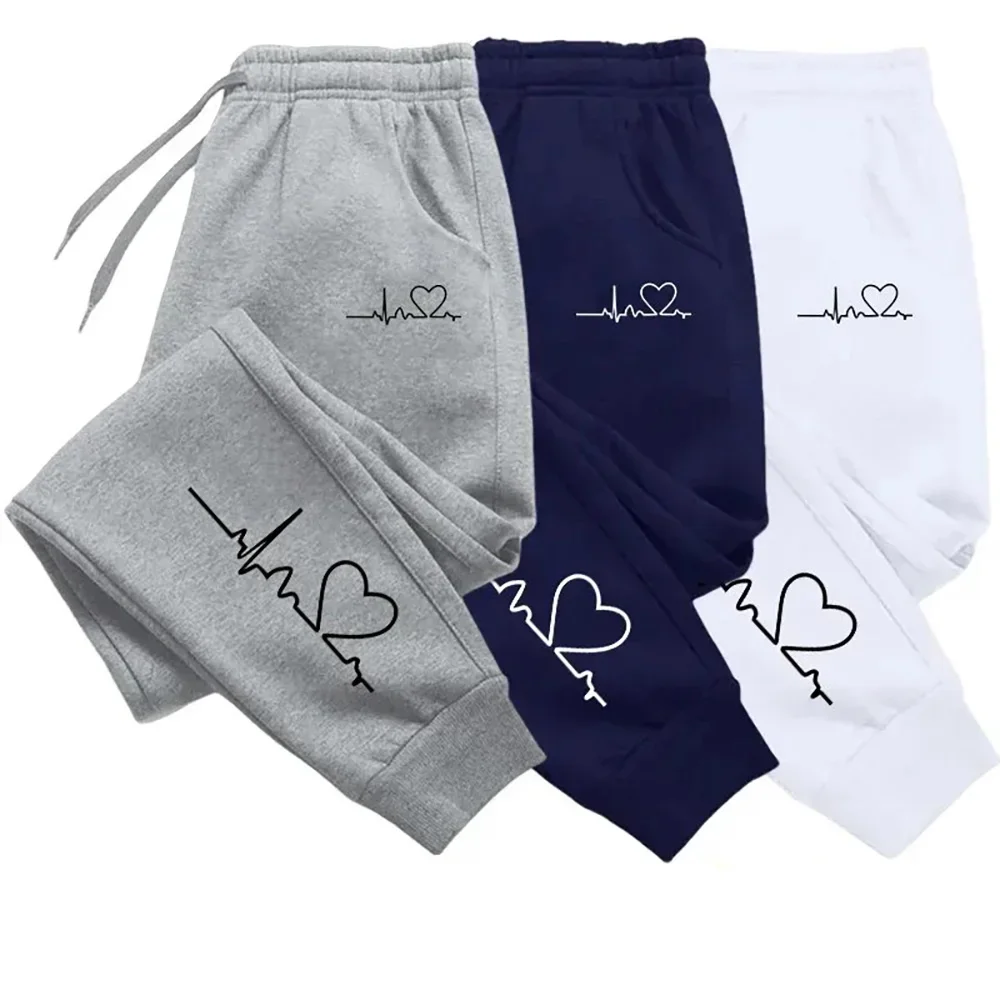 

Jogging Pants for Women Pants High quality Autumn Winter Fitness Tracksuit Trousers Heart Print Street Sports Women's Sweatpants