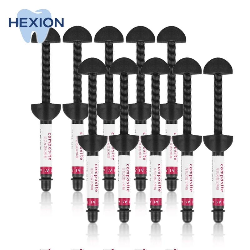 

10Pcs Dental Nano Hybrid Composite Resin - 4g/Syringe A1/A2/A3/A3.5/B1-Light Cure Flowable for Filling & Crown Tooth Restoration