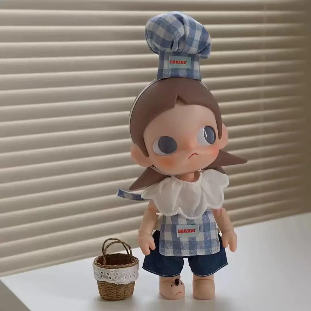Little Chef Zsiga Doll Clothes Hoodie Beret Casual Wear Outfit Pink Plaid Black Set Action Figure Woven Basket Accessory Gifts - Detail 1