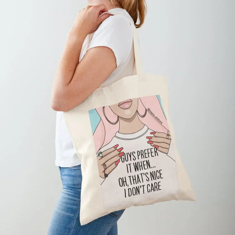 

Guys prefer, I don't care by Sasa Elebea Tote Bag Canvas stote bag custom canvas bag tote men's Women's shopper