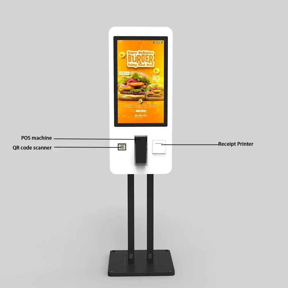 

Self-Service Order & Payment Kiosk | Touch Screen Check-in Checkout Machine for Food Service
