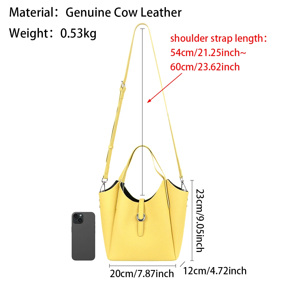 Torebki damskie Royal Bagger z górnym uchwytem, torebki z prawdziwej skóry, modna torba na ramię typu Bucket Crossbody 1872