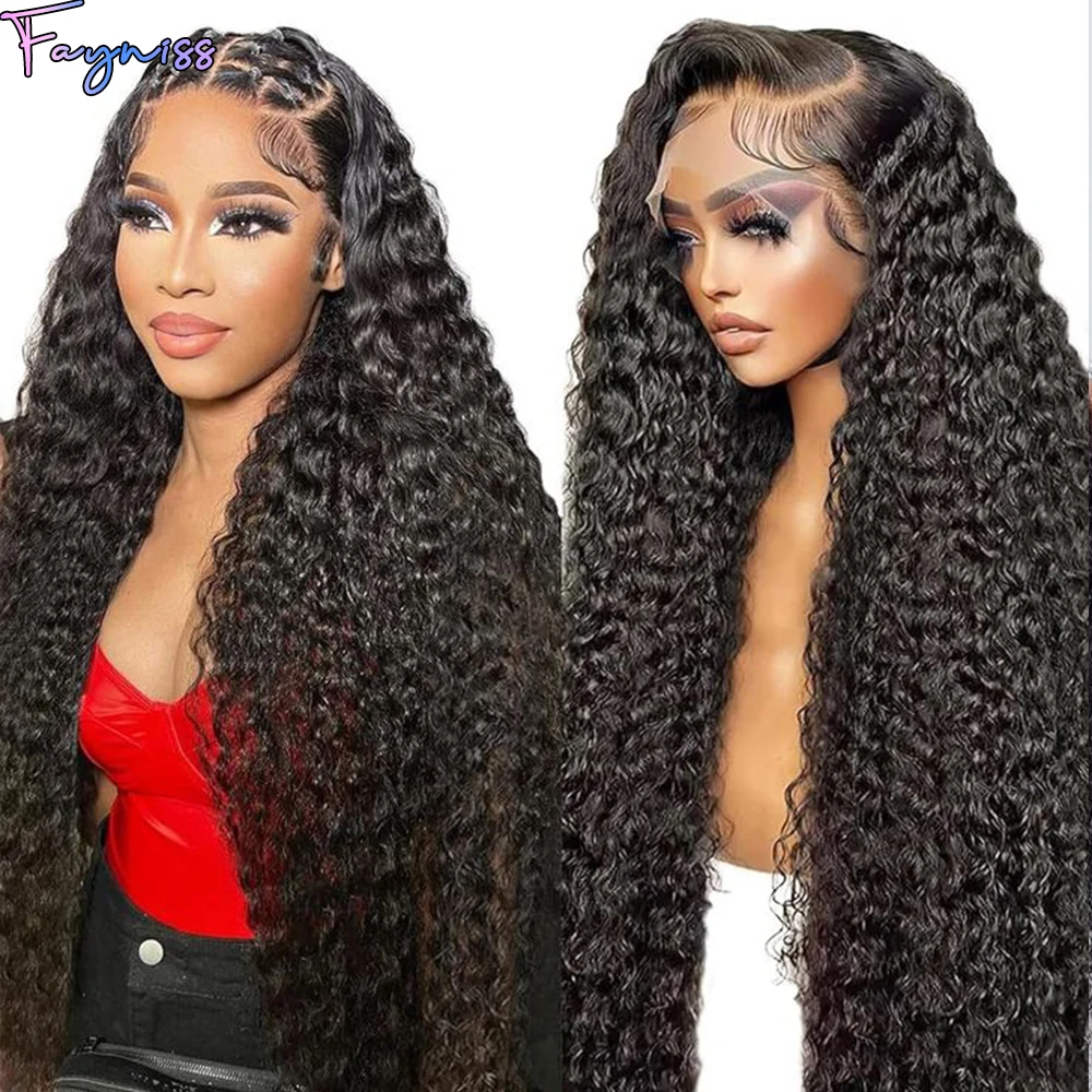

13x6 Water Wave Lace Front Wigs Human Hair 180% Density Curly Human Hair Wig for Women Pre Plucked Glueless Human Hair