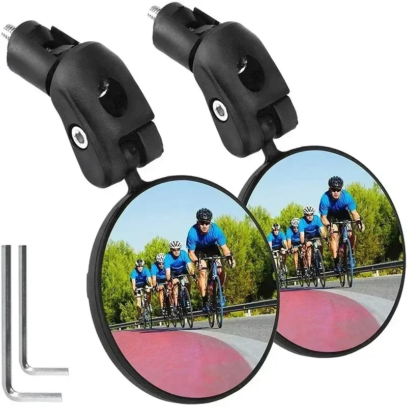 2PCS Universal Bicycle Rearview Mirror Adjustable Rotate Wide Angle Cycling Handlebar Rear View Mirrors for MTB Road Accessories