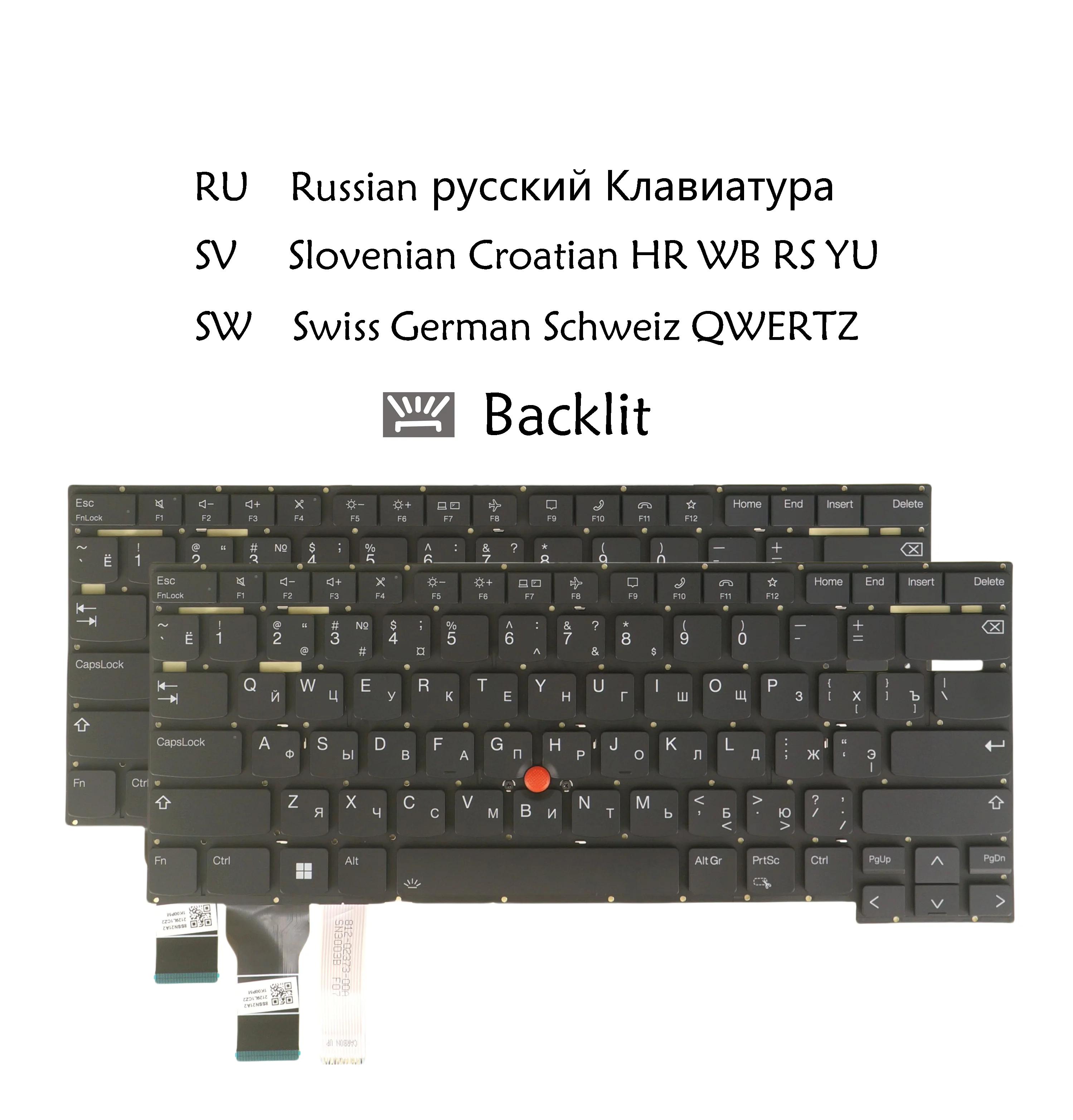 

Backlit Laptop Keyboard For Lenovo ThinkPad P1 Gen 4 / Gen 5, 20Y3 20Y4 21DC 21DD Russian Slovenian Croatian Swiss German QWERTZ