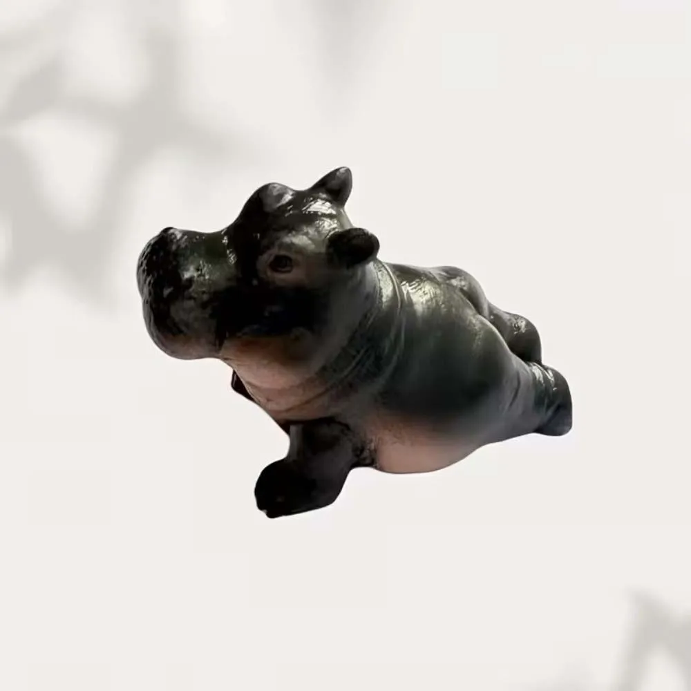Resin Pose Yoga Hippo Statue Yoga Pose Figurine with Meditation Asanas Clumsy Yoga Master Hippo Hippopotamus Decor