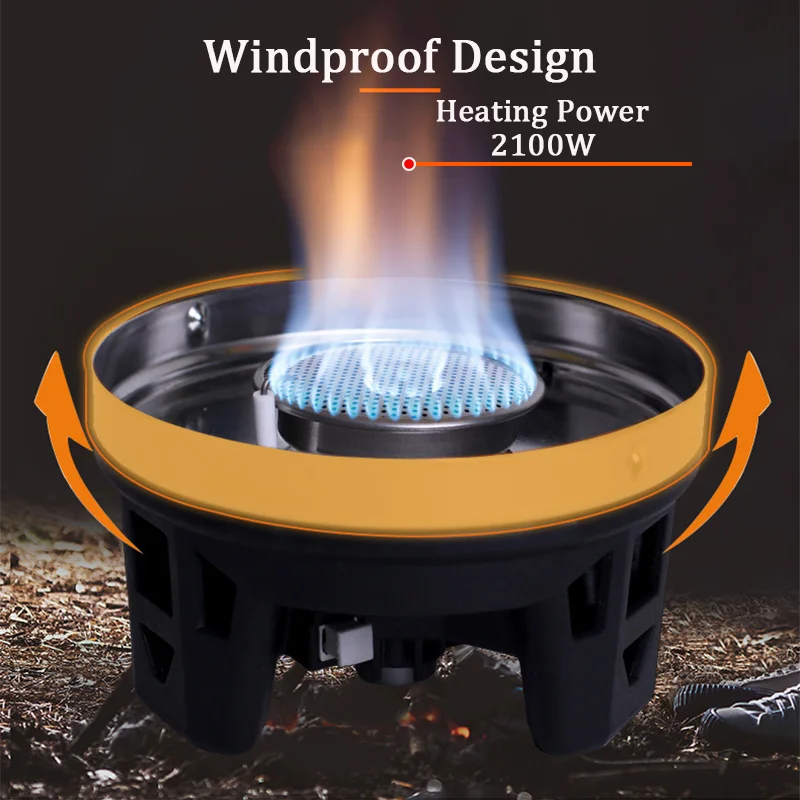 Portable High Power Camping Burner Mini Outdoor Picnic Butane Gas Stove 1600ml Pot Cookware Set Tourism Hiking Cooking System