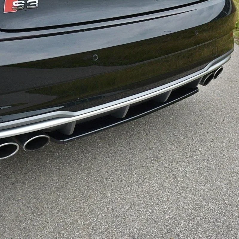 Tylny Splitter Maxton Style 1:1 do Audi S3 8V Facelift Sedan 2017-2020 Dyfuzor Tylnego Zderzaka Spoiler Splitter Bodykit Tuning — zdjęcie 4