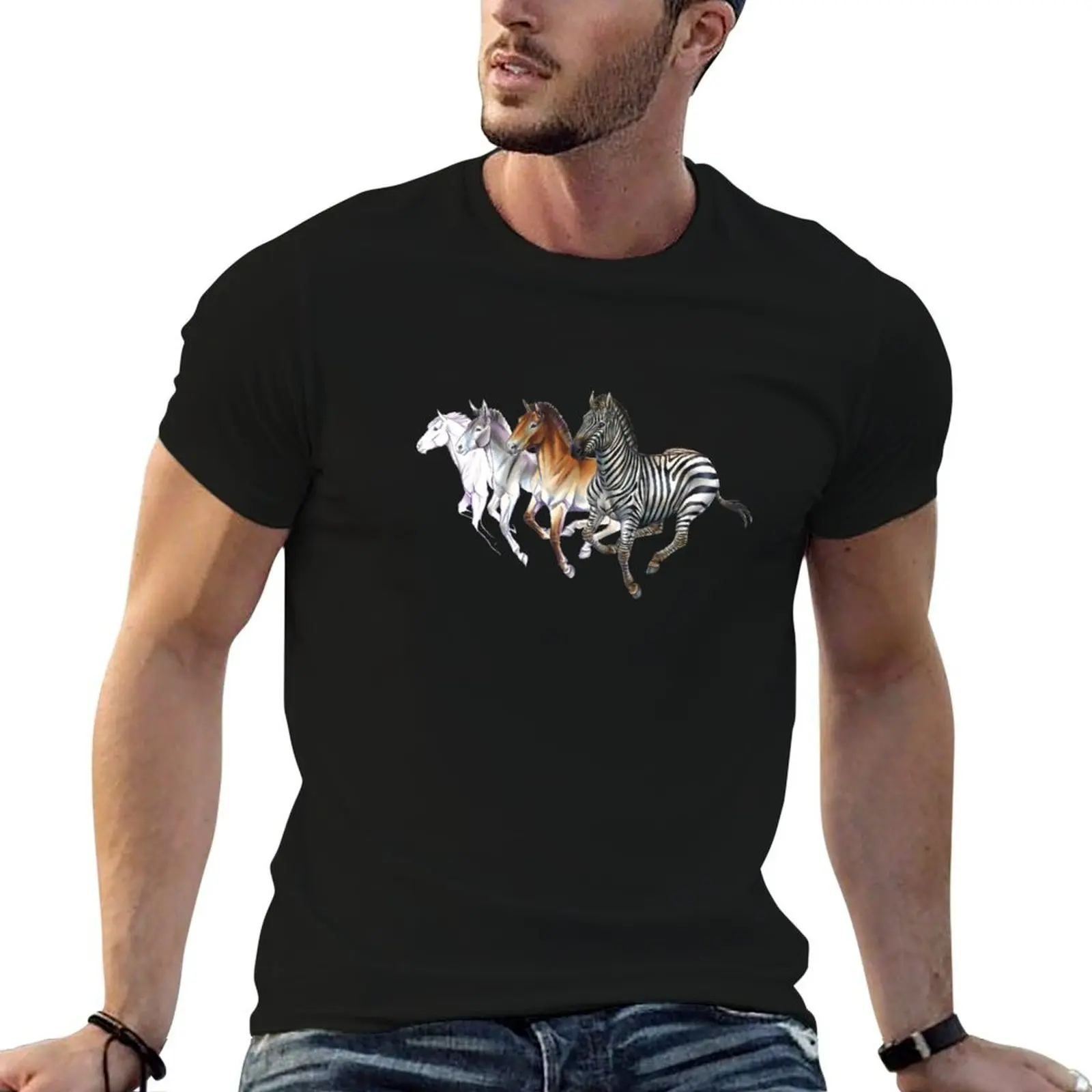 The variety of Equines - Zebra, Horse, Donkey T-Shirt blanks plus size clothes slim fit t shirts for men