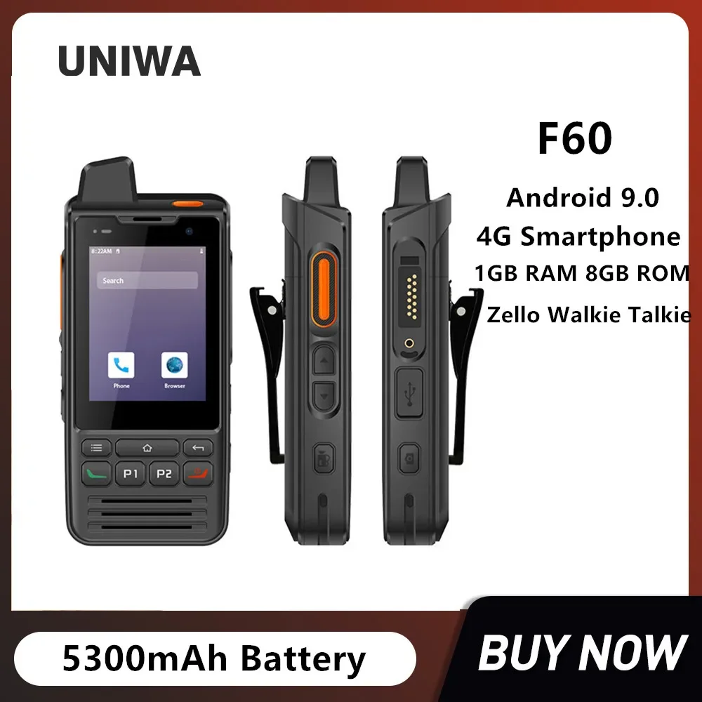 

UNIWA F60 водонепроницаемый Zello Walkie Talkie Android 9 мобильный телефон PTT с сенсорным экраном FM радио GPS Wifi 1 Гб + 8 Гб 4G сотовый телефон NFC