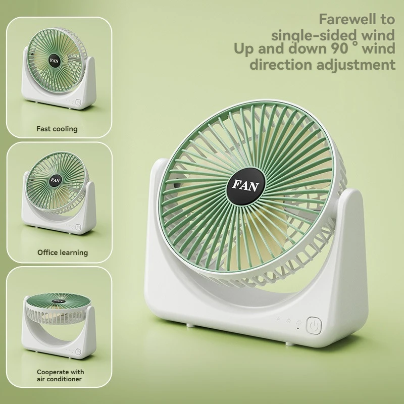 Small U-shaped portable desktop fan popular charging USB desktop fan dormitory three speed adjustable hanging small electric fan