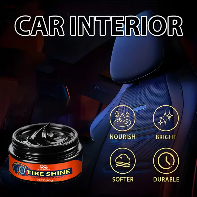 타이어 광택 및 플라스틱 복원 페이스트 - 흠집/산화 제거, 타이어/트림 광택 복원, 자외선 차단, 5분 솔루션